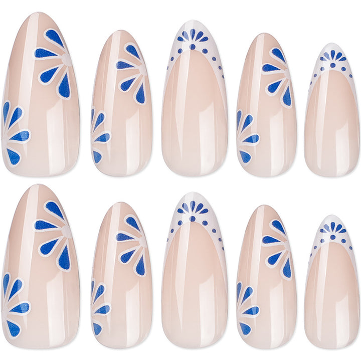 Decorative Floral Press-On Nail Set