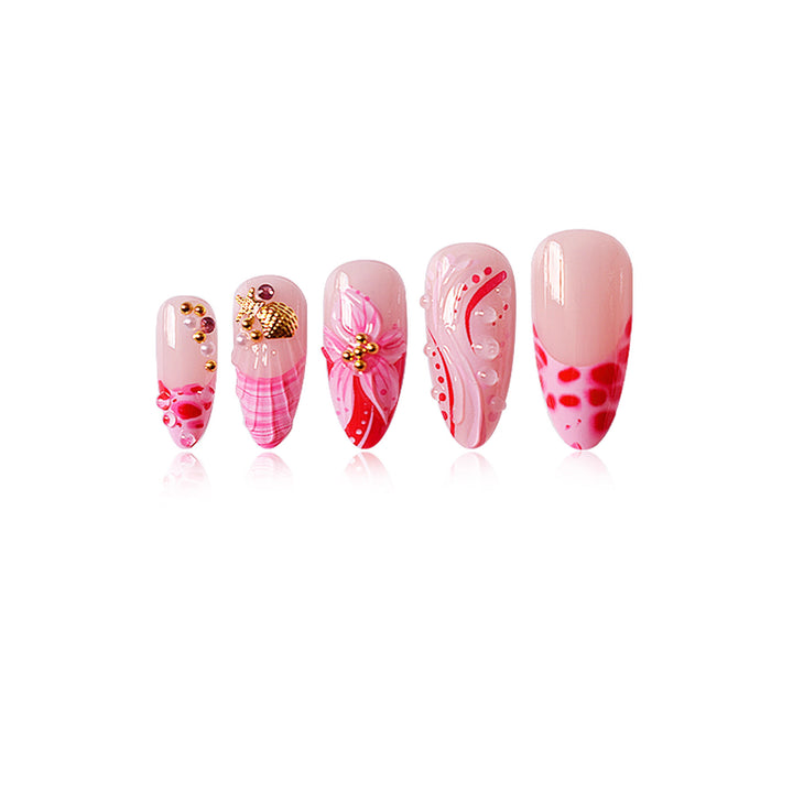 Floral Design Stiletto Press-On Nails Kalsten