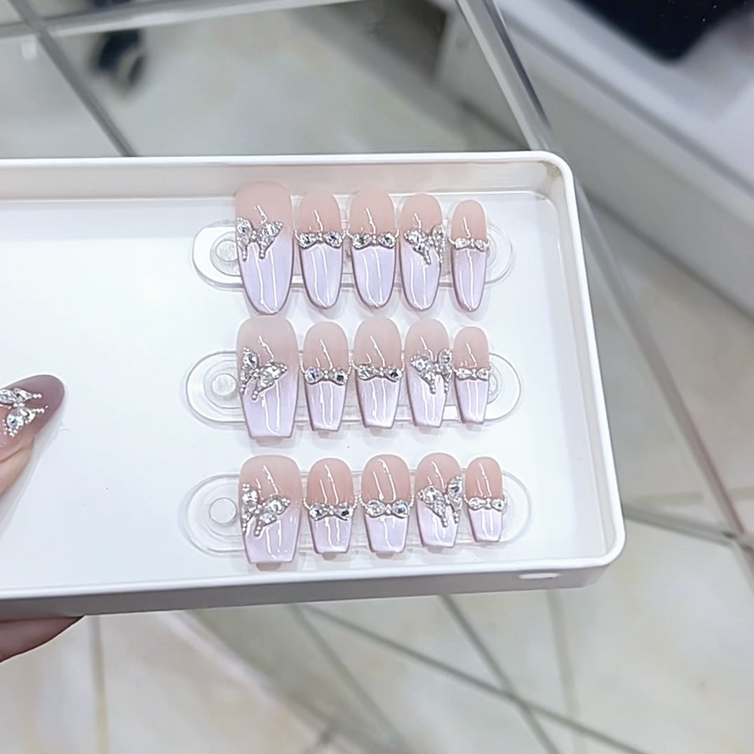 Luxury Rhinestone-Embellished Press-On Nail Art Set Kalsten