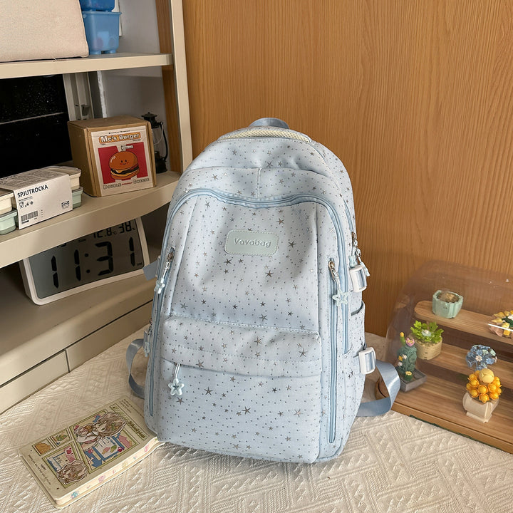 Stylish Multi-Compartment Backpack with Decorative Accents Kalsten