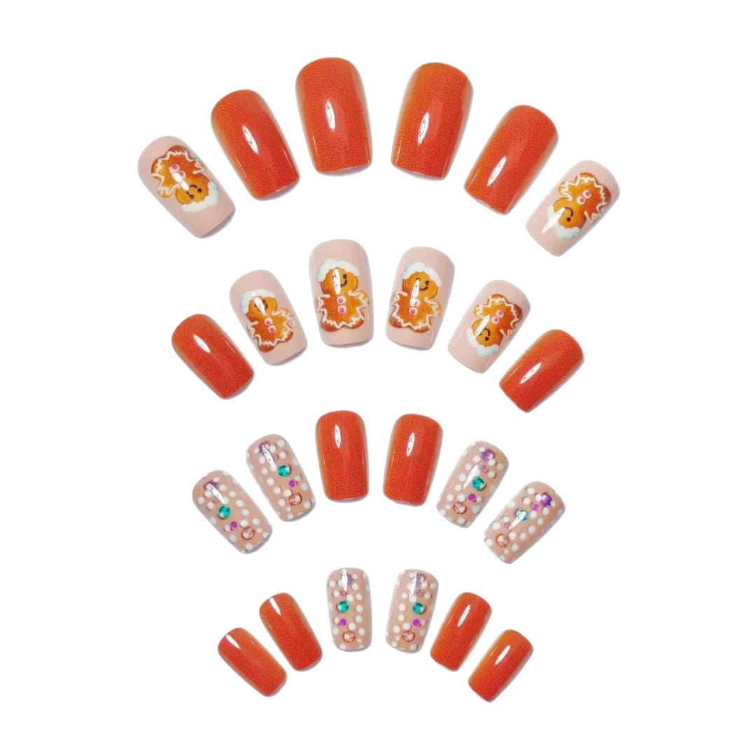 Festive Gingerbread-Themed Nail Art Kalsten