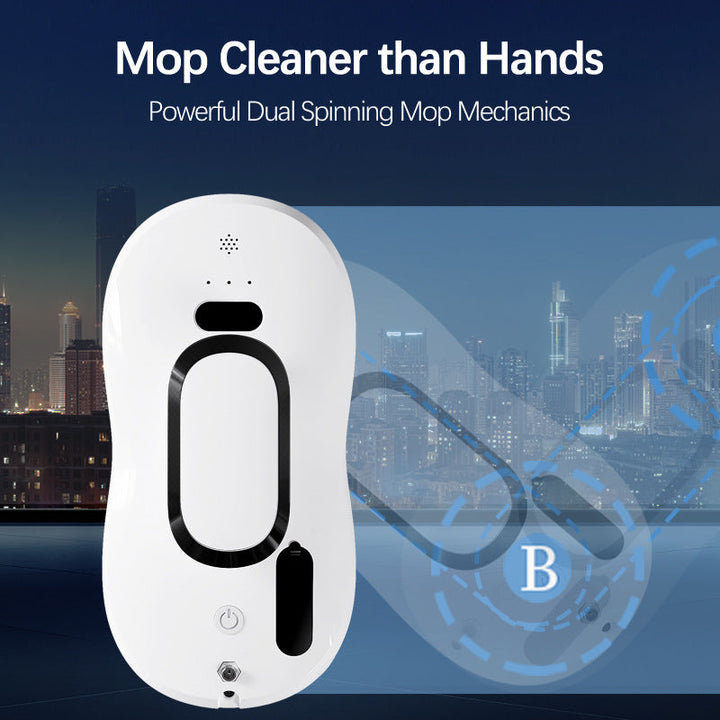 robotic window cleaner with dual spinning microfiber mops and spray function Kalsten