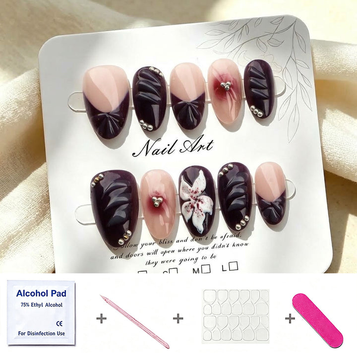 Artistic Floral Press-On Nail Set