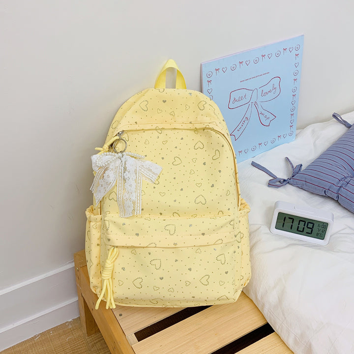 Heart-Patterned School Backpack Kalsten