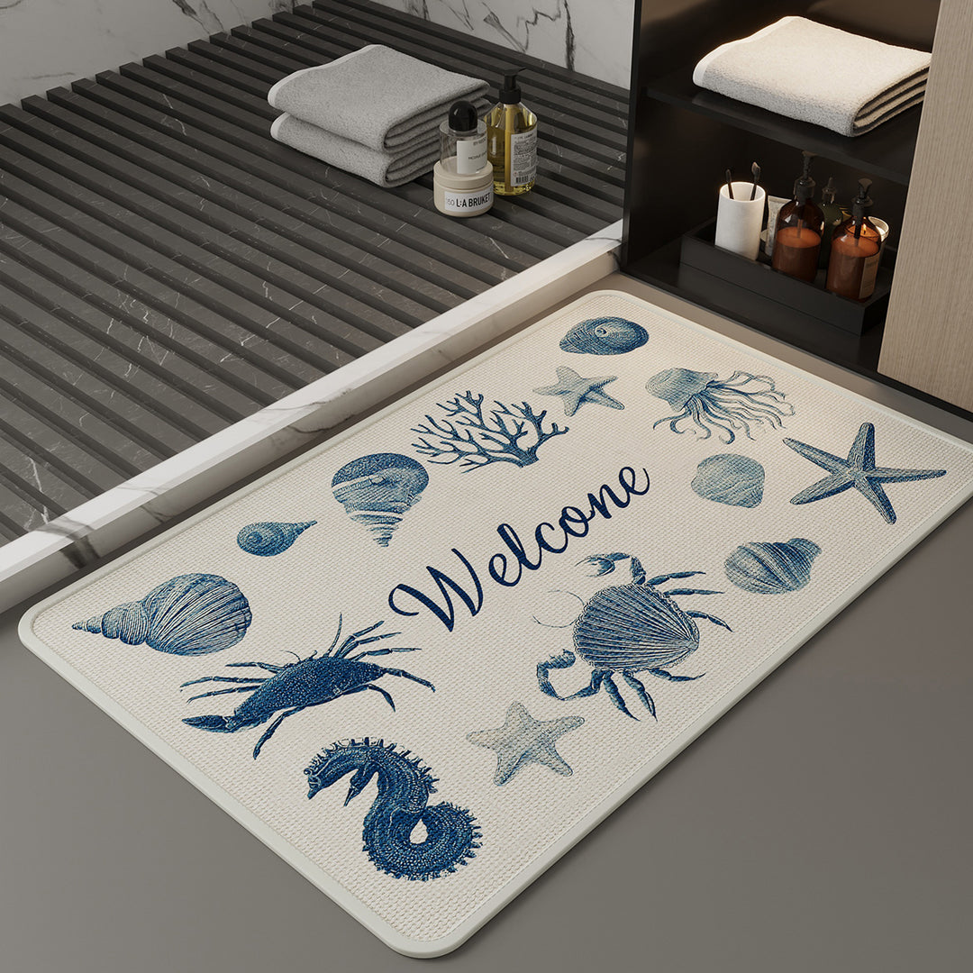 Coastal Marine-Themed Welcome Mat