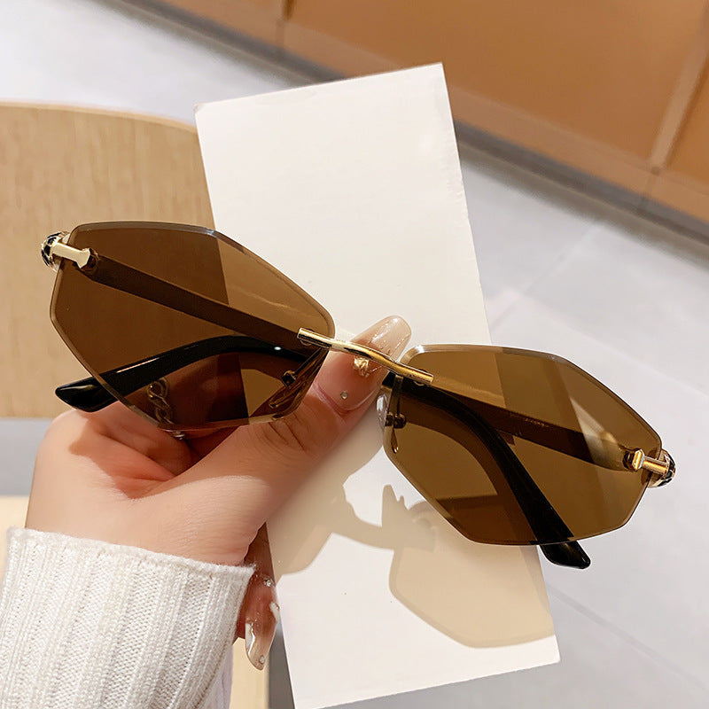 Women's Designer Sunglasses with Hexagonal Frame and Gold Accents Kalsten