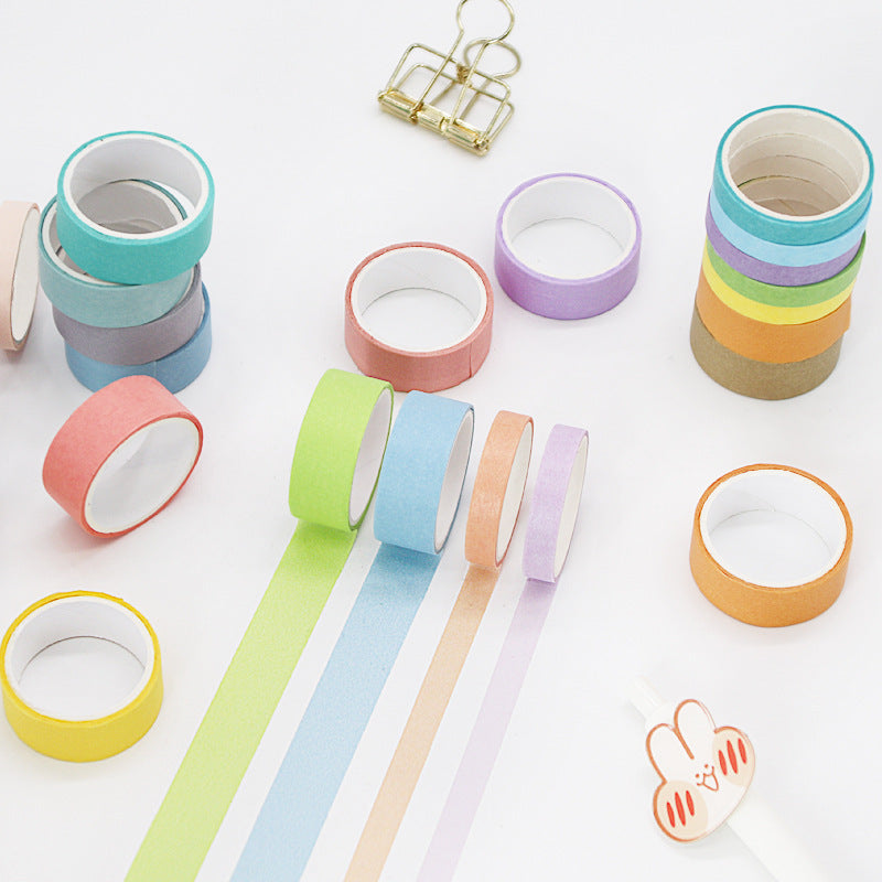 Pastel Washi Masking Tape Set Multi-Roll Assorted Widths Reusable Decorative Craft Tape