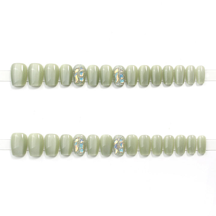 Decorative Press-On Nail Tips Set with Geometric Designs Kalsten