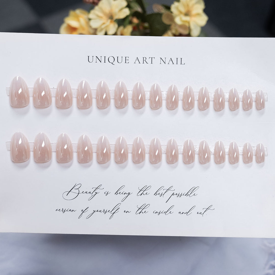 Elegant Almond-Shaped Press-On Nails  1791110648