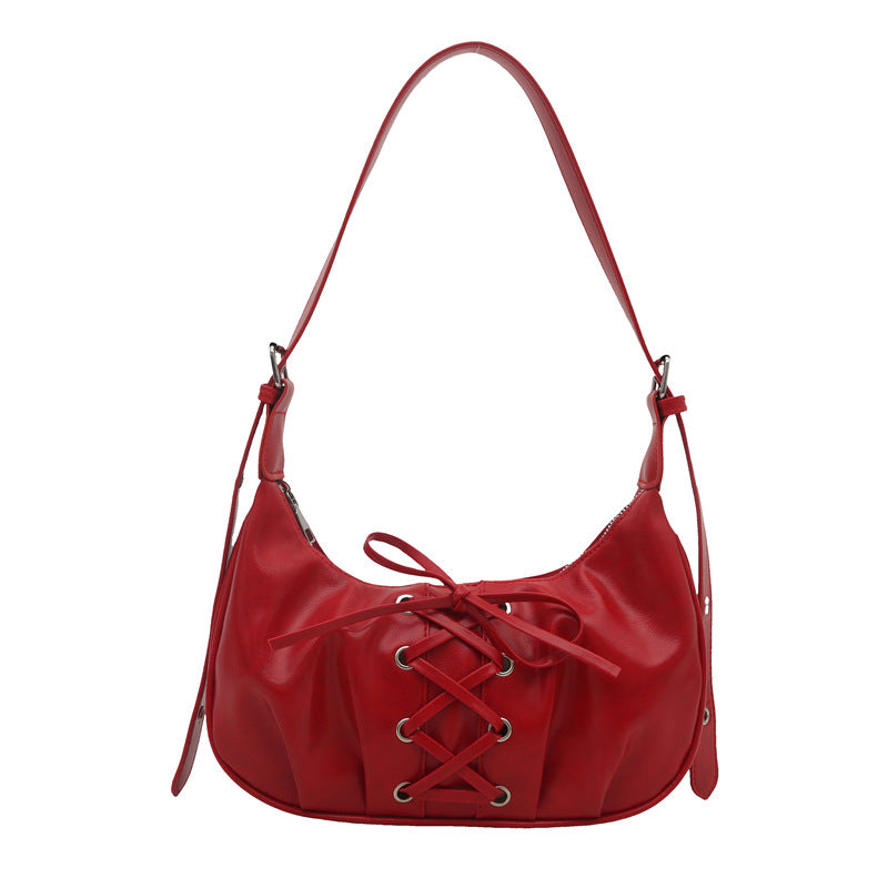 Stylish Lace-Up Shoulder Bag
