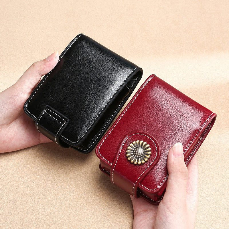 Vintage Leather Buttoned Coin Purse Kalsten