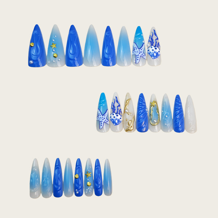 Artificial nails with exotic sea design Kalsten