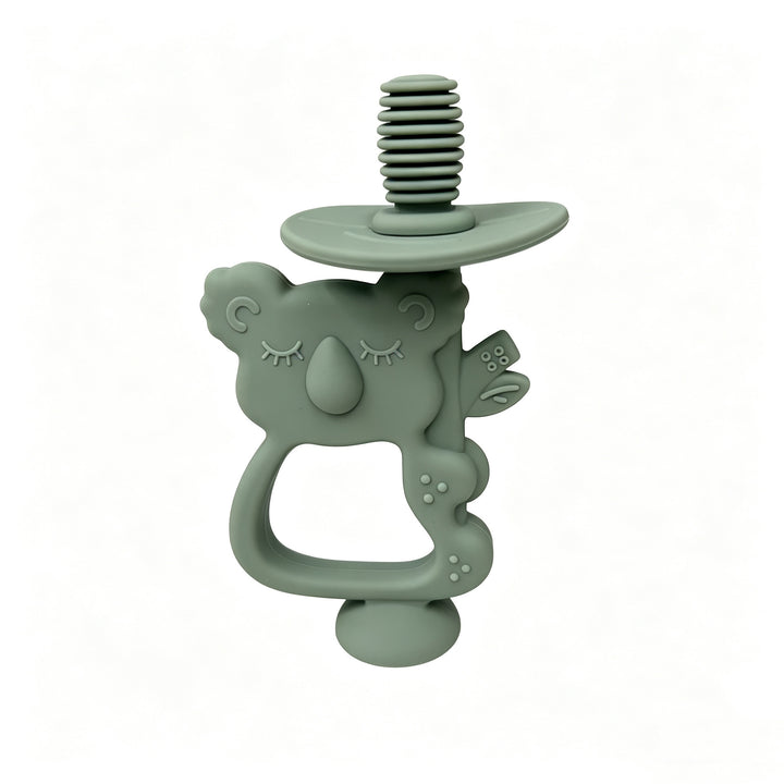 Silicone Koala Teething Ring with Ribbed Nipple and Ergonomic Handle
