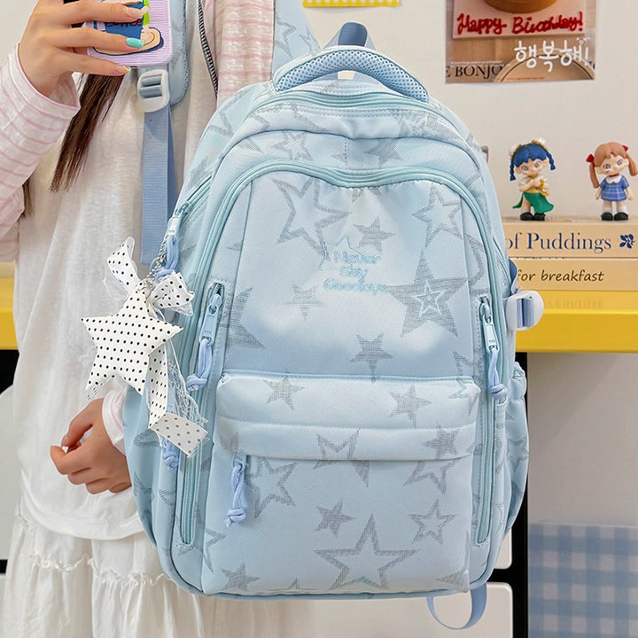 Stylish Star-Embellished School Backpack Kalsten