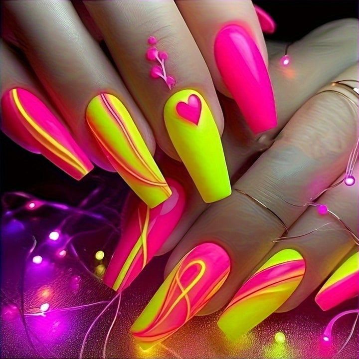 Neon Artistic Nail Design