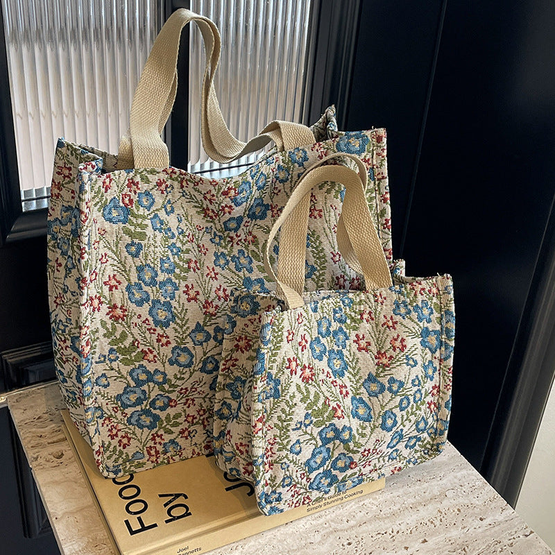 Floral Embroidered Canvas Tote Bag  1790617150