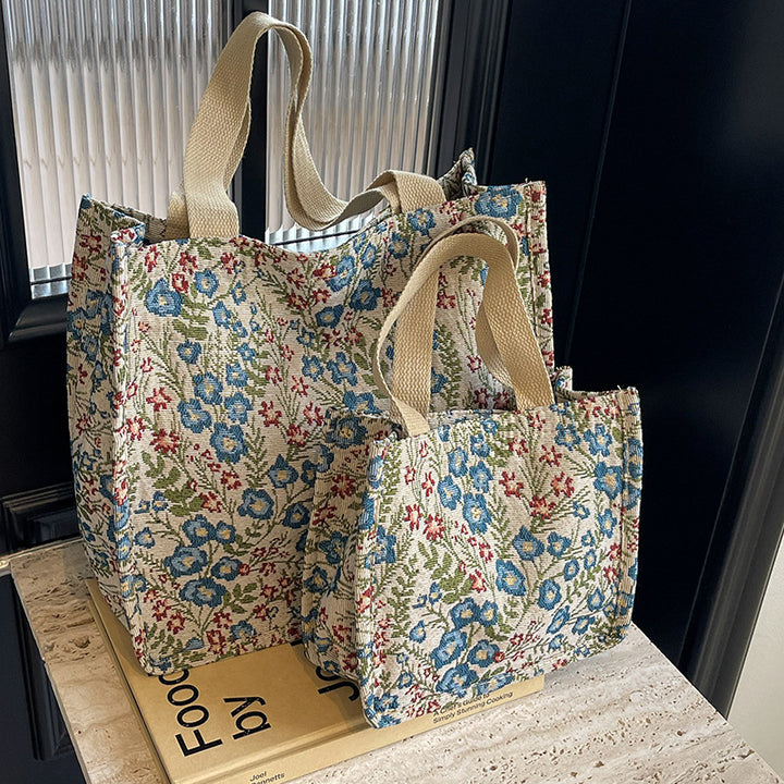 Floral Embroidered Canvas Tote Bag  1790617150