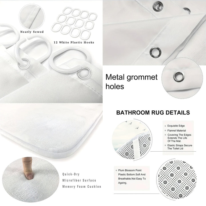 Coastal Lighthouse-Themed Four-Piece Bathroom Set Kalsten