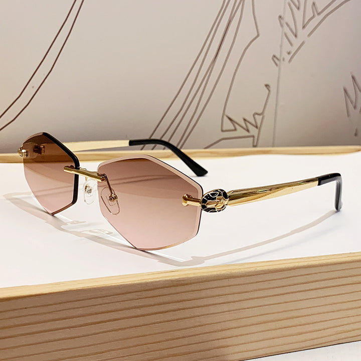 Women's Designer Sunglasses with Hexagonal Frame and Gold Accents Kalsten