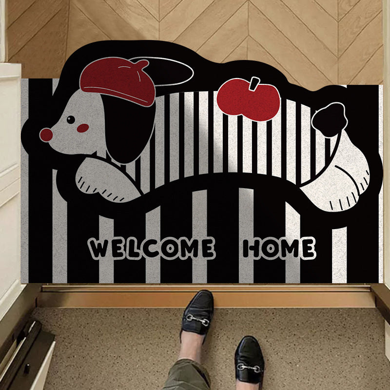 Cartoon Dog-Themed Welcome Mat