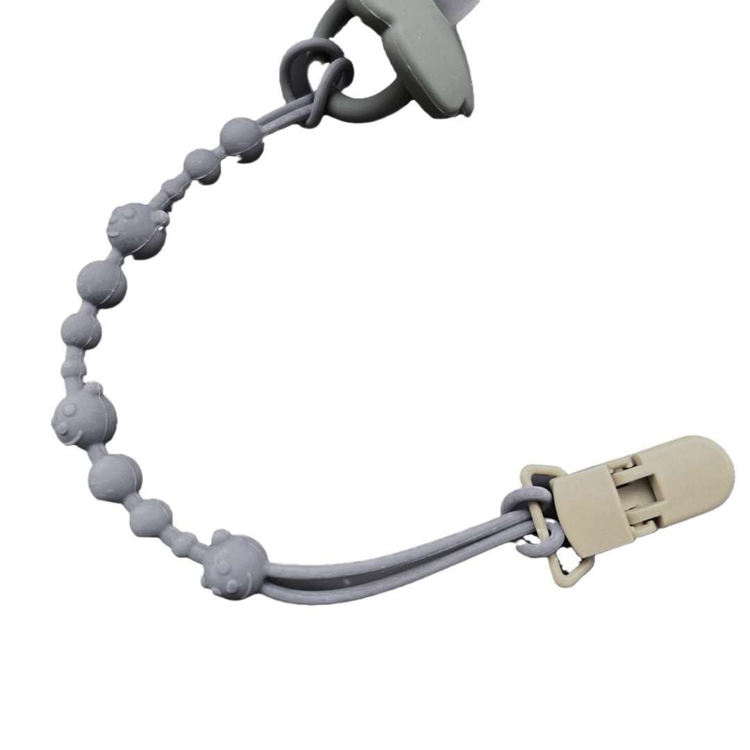 Silicone Beaded Pacifier Clip with Safety Lock