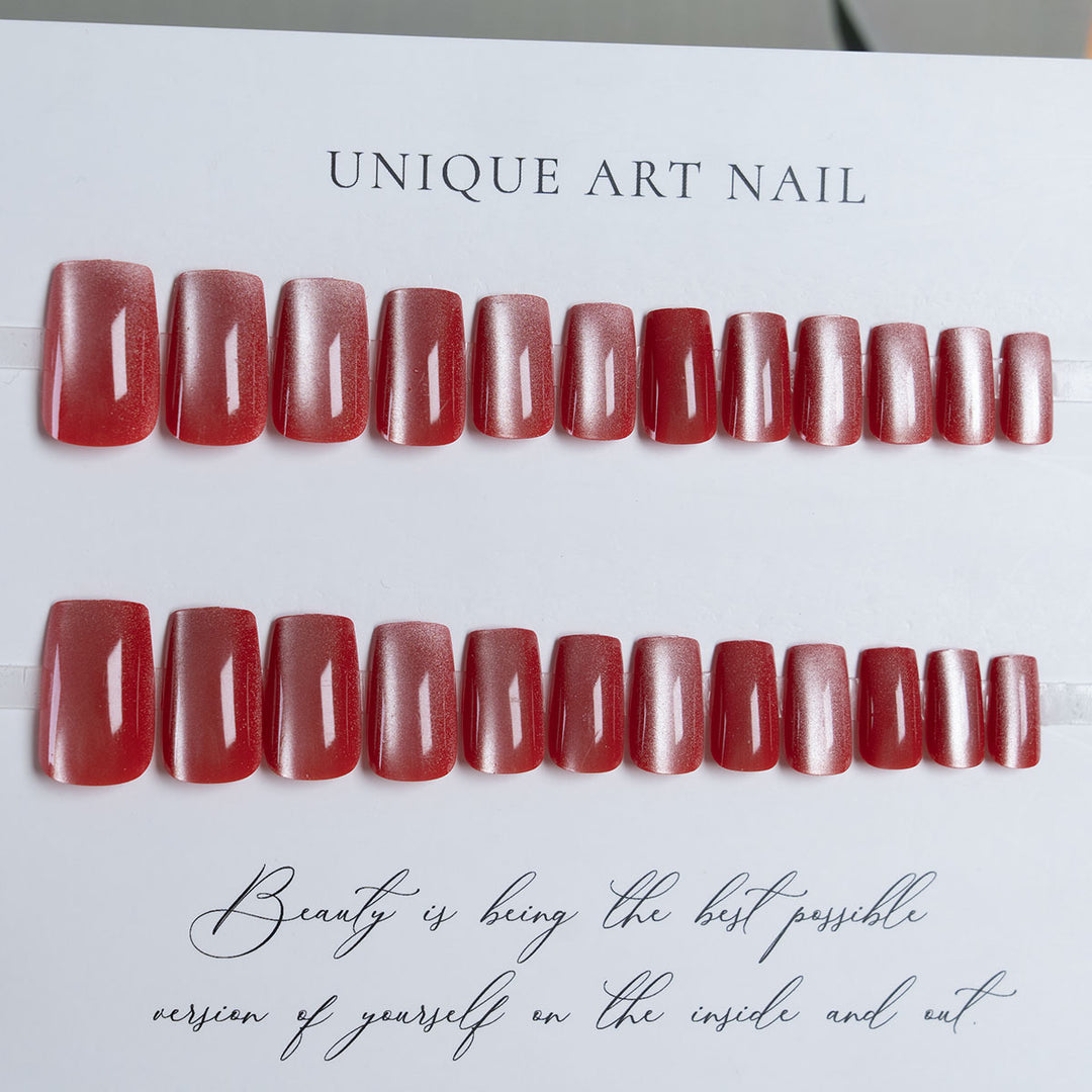 Glossy Square-Shaped Press-On Nails