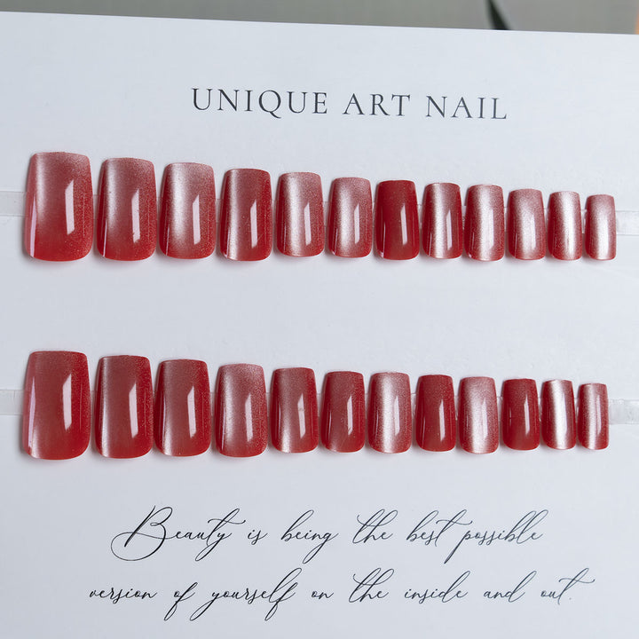 Glossy Square-Shaped Press-On Nails