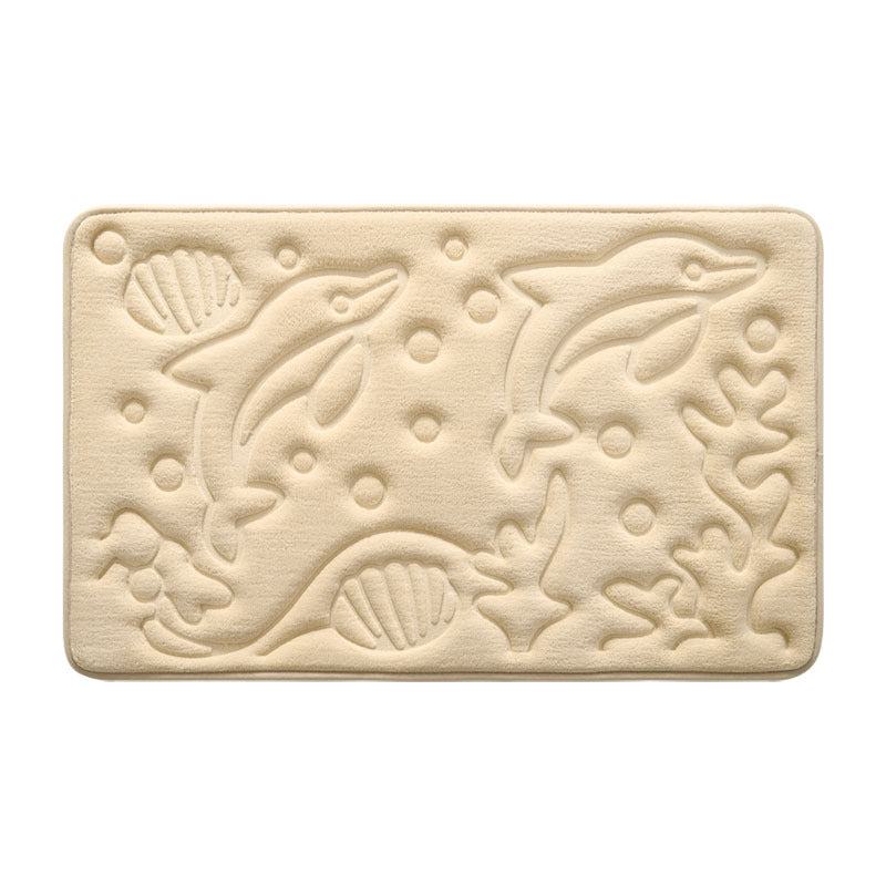 Decorative Bath Mat with Dolphin Design Kalsten