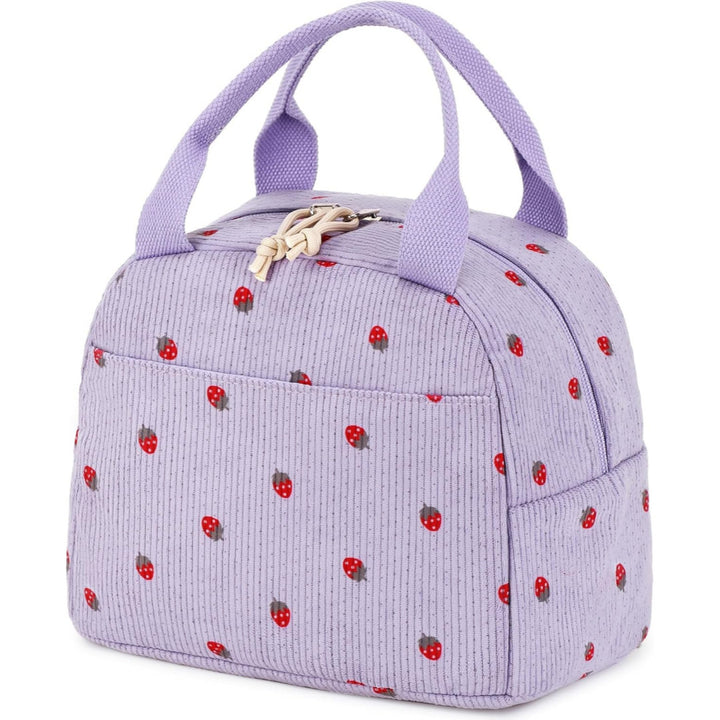 Charming Strawberry Print Insulated Lunch Bag