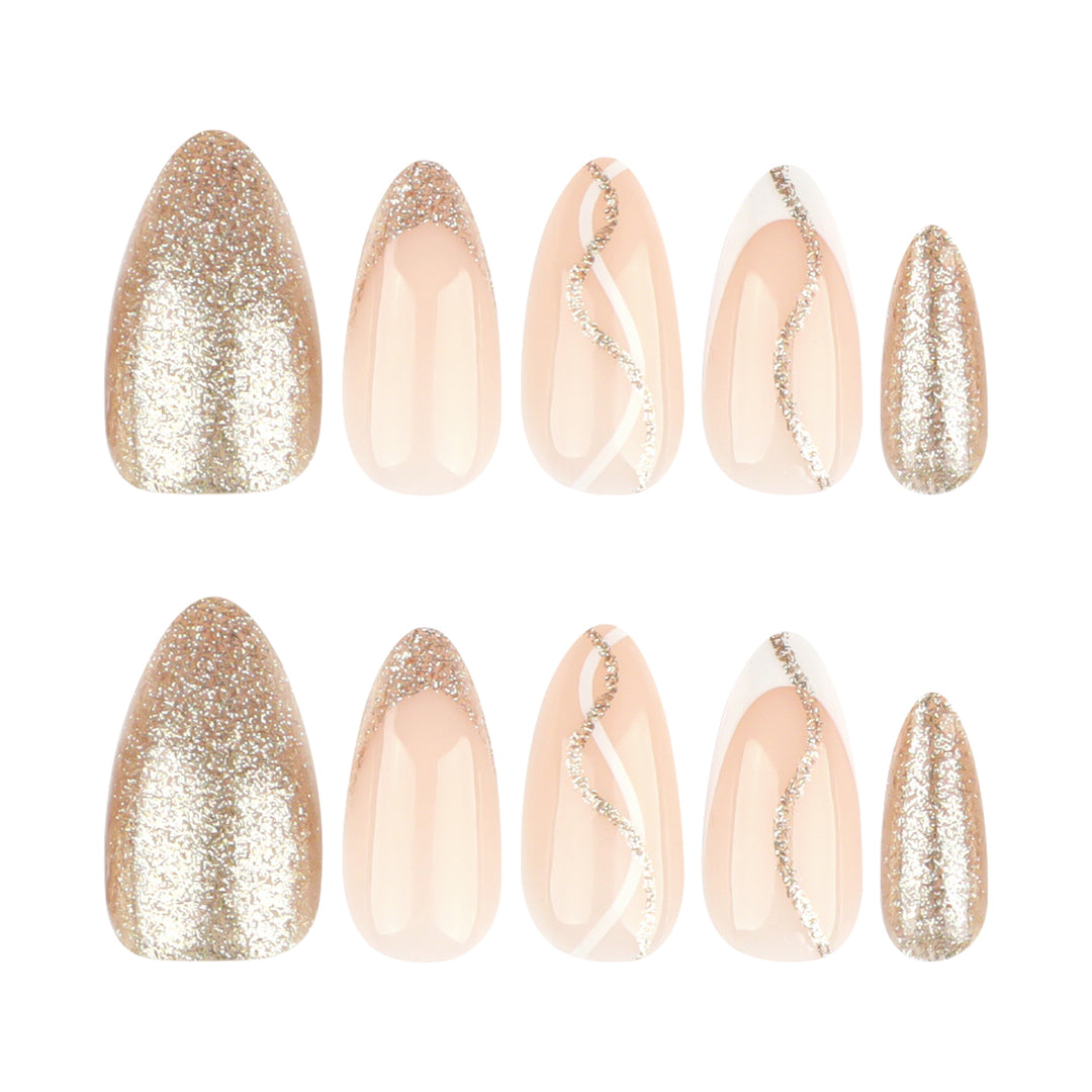 Artful nail art with elegant gold design Kalsten