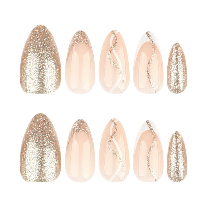 Artful nail art with elegant gold design Kalsten