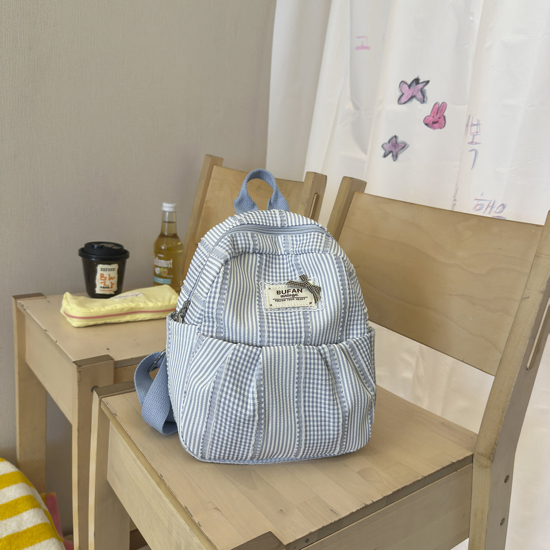 Stylish Small Checked Pattern Backpack Kalsten