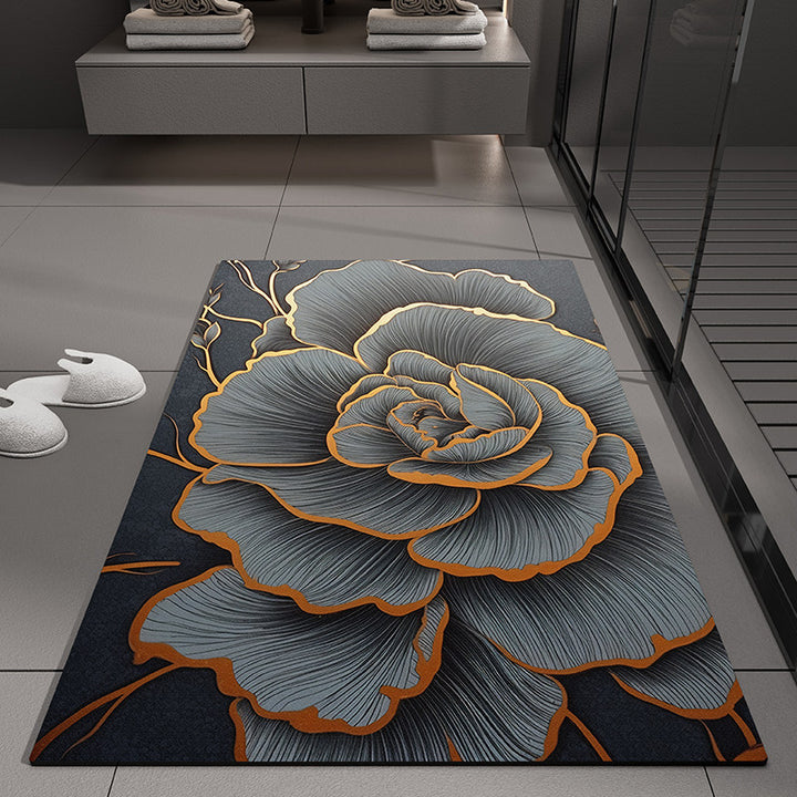 Floral Embossed Bath Mat