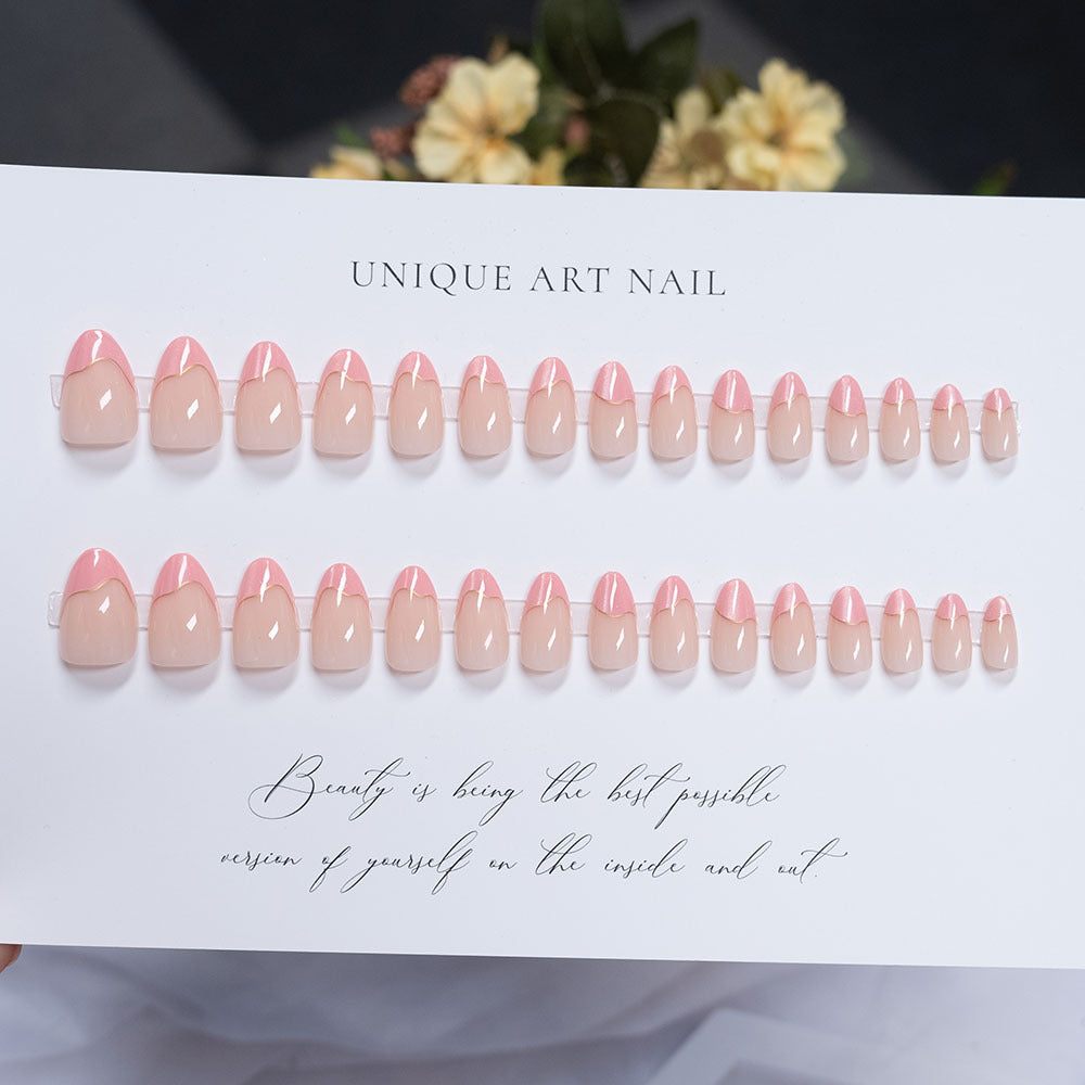 Elegant Glitter French Tip Press-On Nails