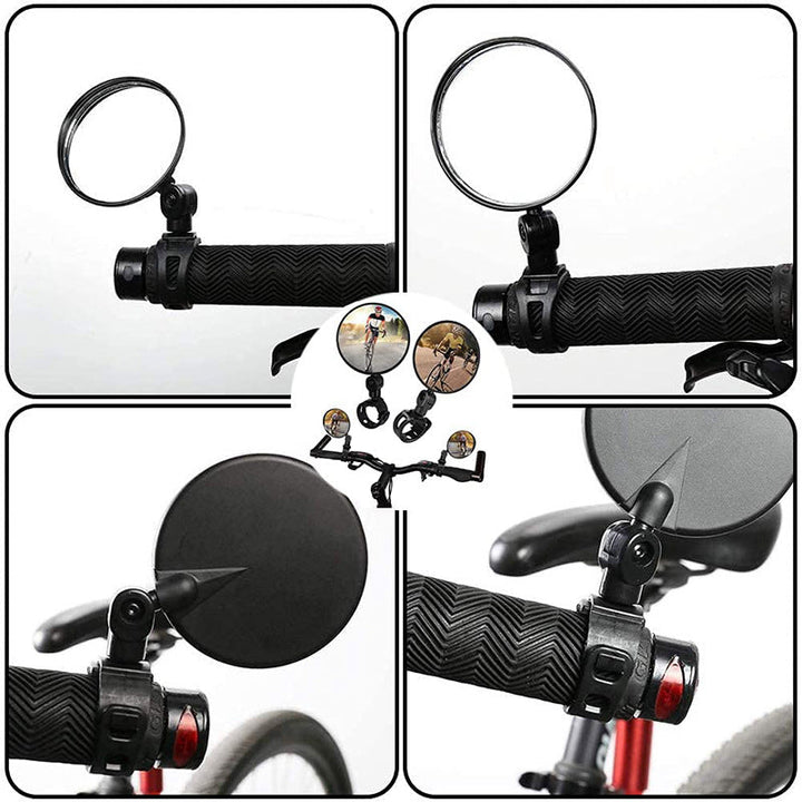 adjustable convex handlebar safety mirror with universal clamp for road and mountain bikes Kalsten