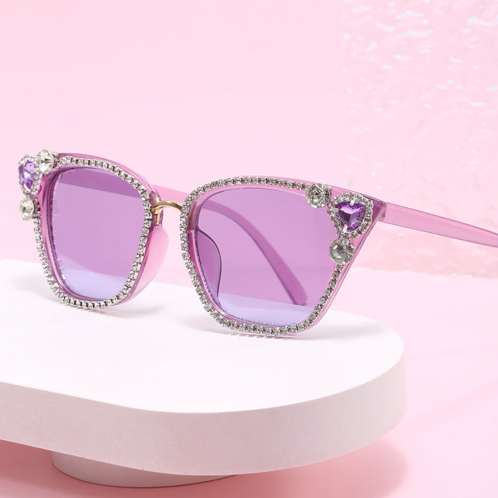 Women's Cat Eye Sunglasses with Sparkling Crystal Decorations Kalsten