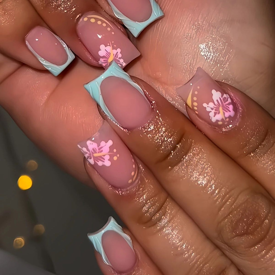 Elegant Floral Acrylic Nail Design Enhancements Kalsten