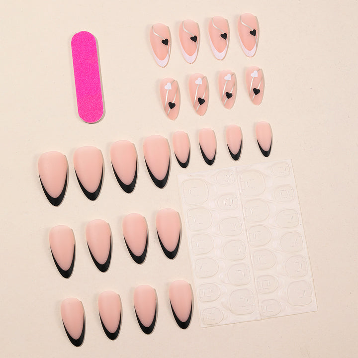Elegant Heart-Themed Acrylic Nail Art Extensions Kalsten