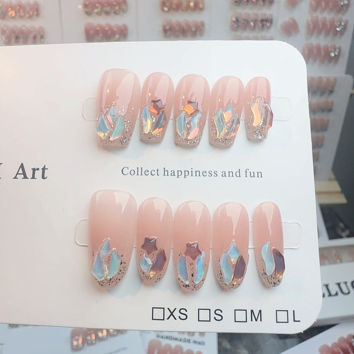 Elegant Crystal-Embellished Press-On Nail Set Kalsten