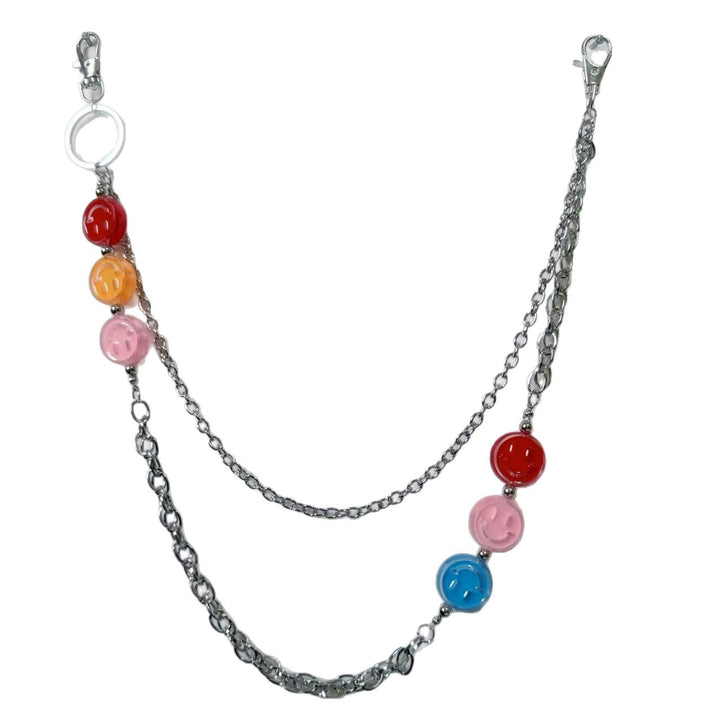 Fashionable chain belt with colorful pendants Kalsten