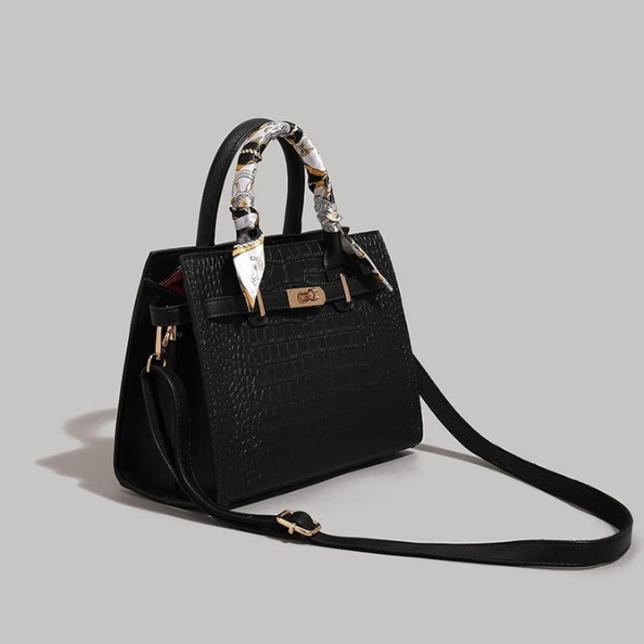 Chic Crocodile-Embossed Handbag Kalsten