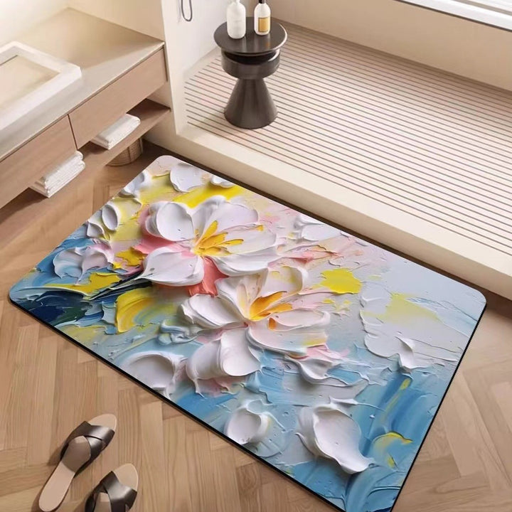 Luxury Textured Floral Bath Mat Kalsten