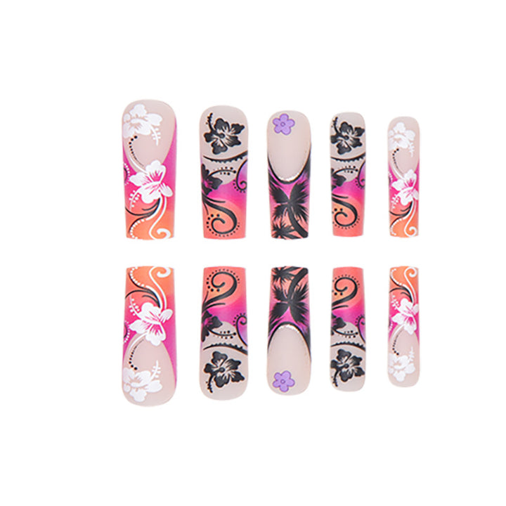 Tropical Floral Nail Art Extensions Kalsten