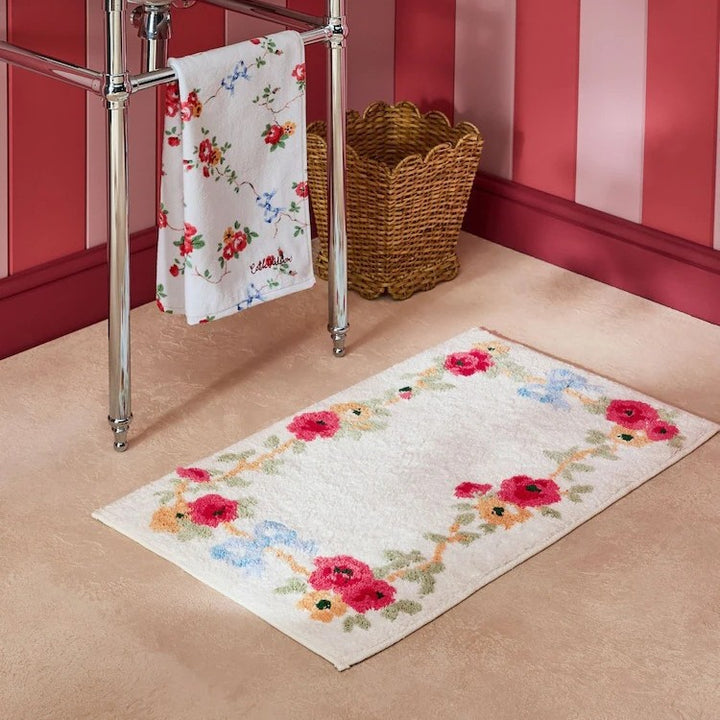 Floral Patterned Bathroom Rug for Home