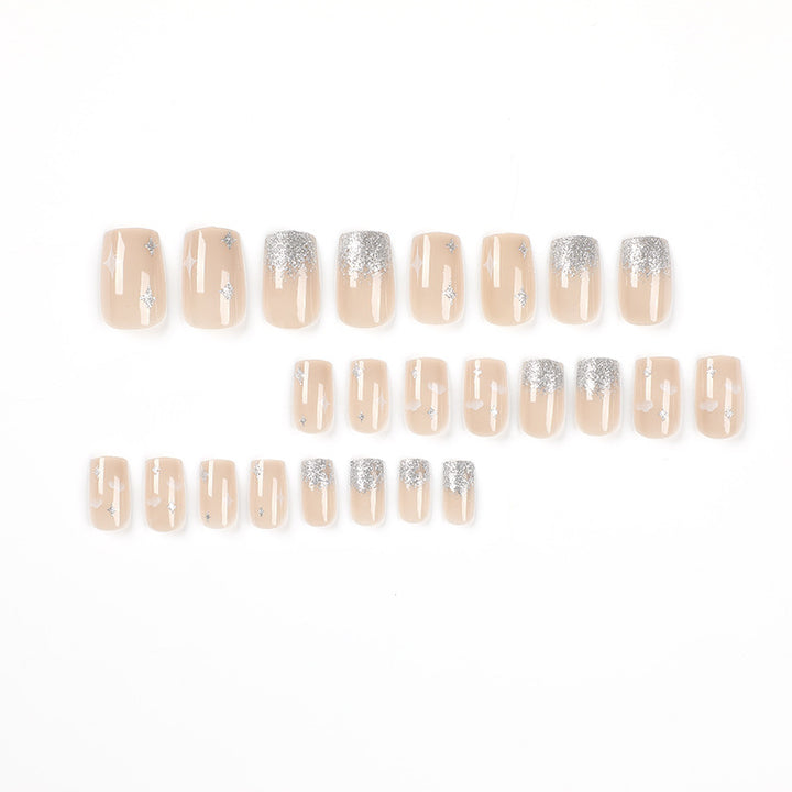 Glittering nail extensions with creative jewelry design Kalsten