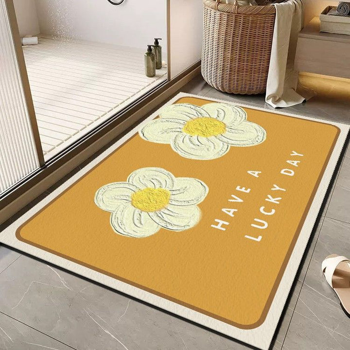 Cheerful Floral Message Bath Mat Kalsten