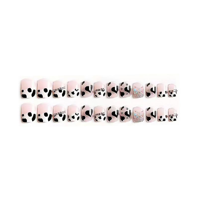 Playful Cow Print Press-On Nail Set