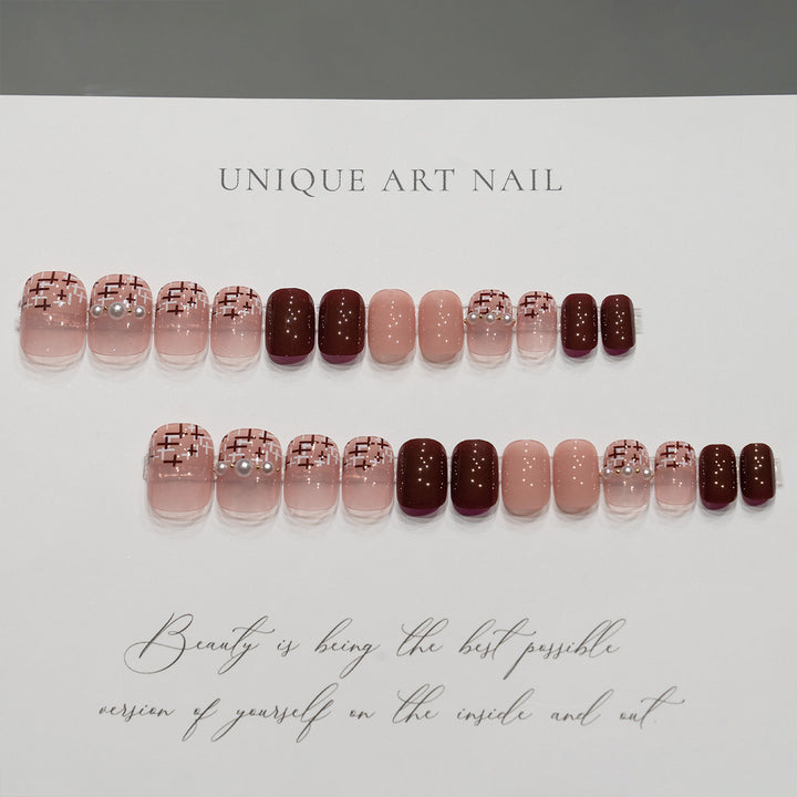 Decorative Nail Art with Pearl Accents