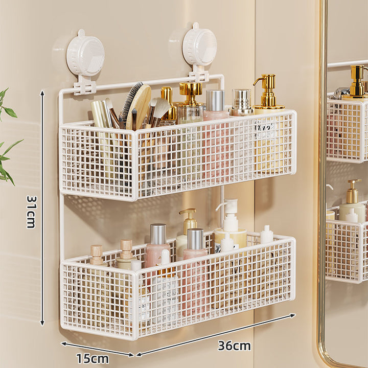 Suction-Mount Vertical Mesh Cosmetic & Toiletry Organizer