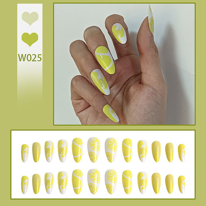 Artificial nails with fruity lime motif Kalsten